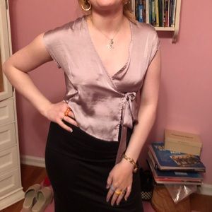 Urban outfitters silk tie top
